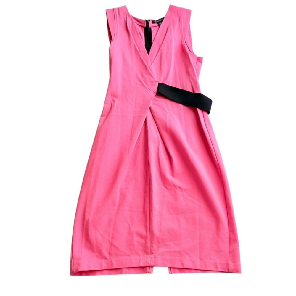 Kenneth Cole New York Pink y2K Midi Dress with Black Accent size S